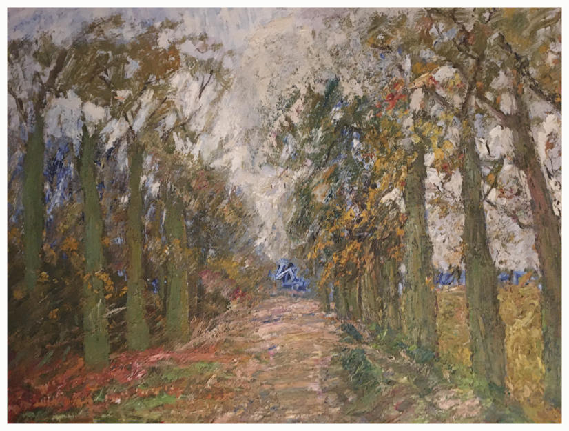 Anton dejong dutch painter: Path through trees 4