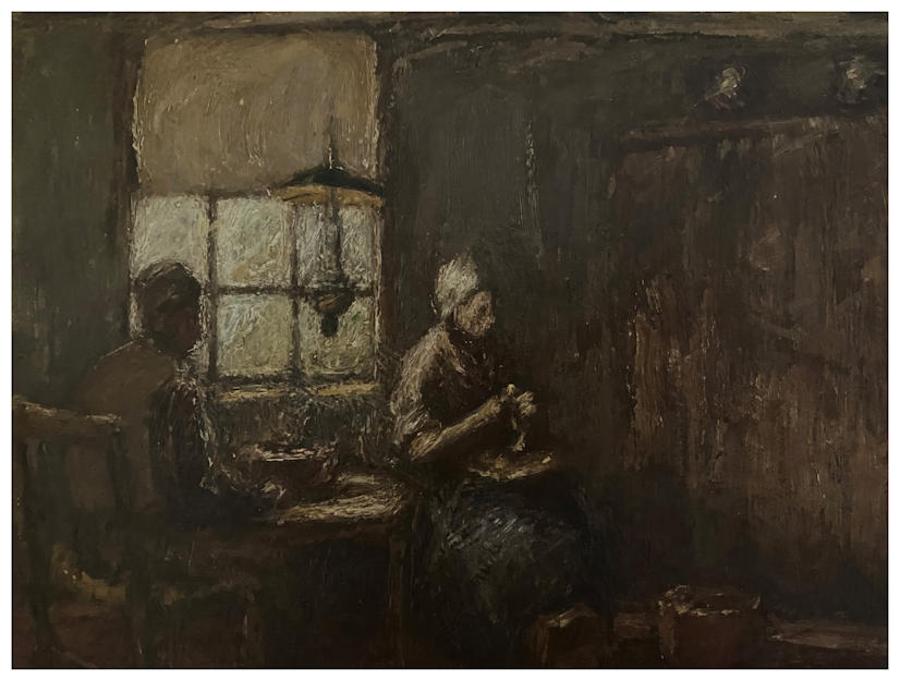 Anton dejong nederlandse schilder: Man en vrouw aan tafel - 2 