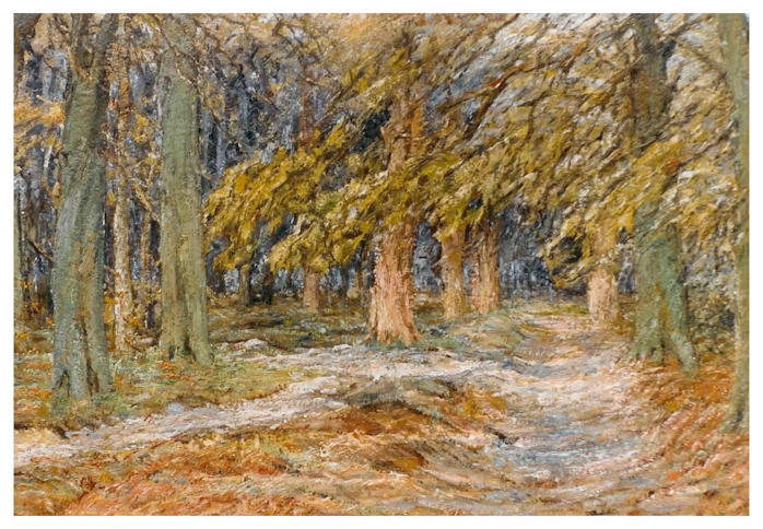 Anton dejong dutch painter: Path through woods -3