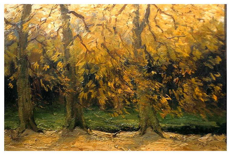 Anton dejong dutch painter: Three trees