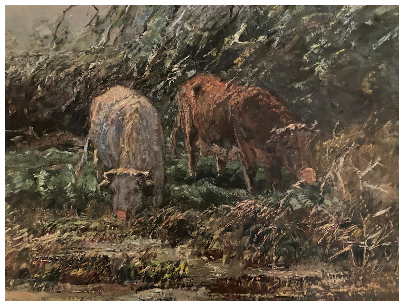 Anton dejong nederlandse schilder: Koeien grazen -2 