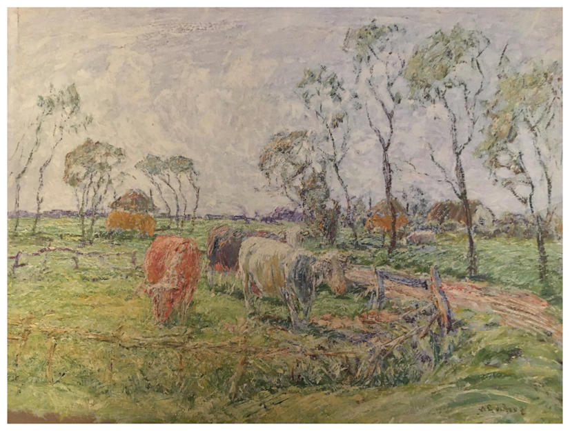 Anton dejong nederlandse schilder: Koeien grazen 5. 
