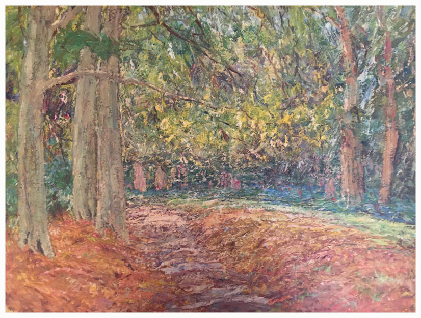 Anton dejong dutch painter: Path through trees 2
