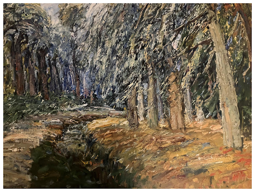 Anton dejong dutch painter: Path through woods -2
